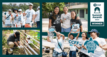 booth 1% for the planet global summit 2024 banner