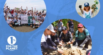 booth 1% for the planet certification banner